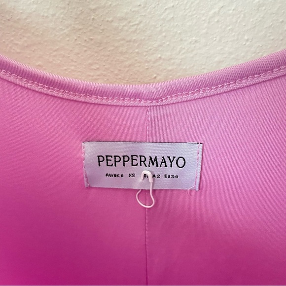 Peppermayo Bad News Mesh Maxi Dress Pink Magnolia Floral Size US 2 XS - Picture 4 of 7